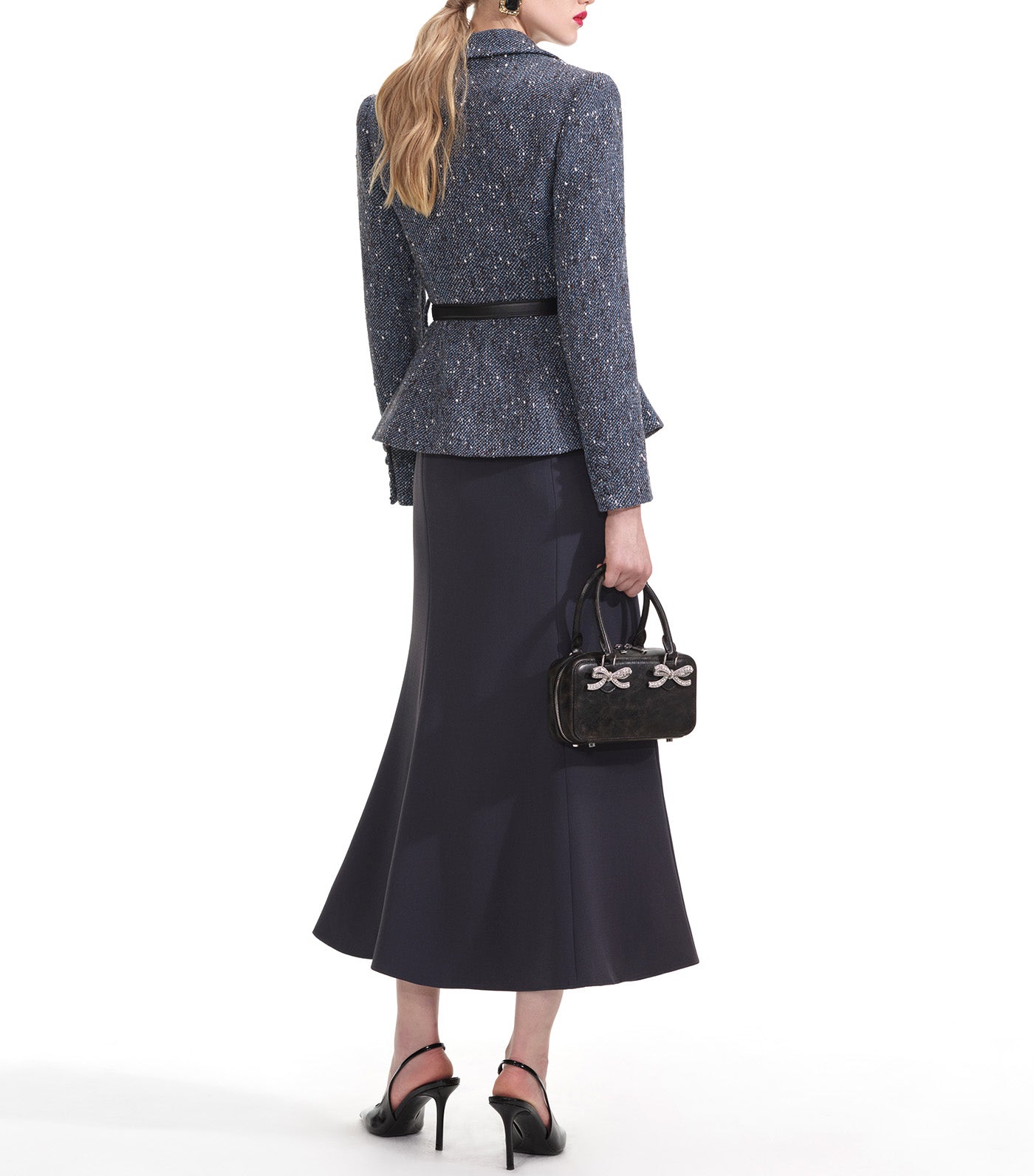 Boucle Midi Dress Blue