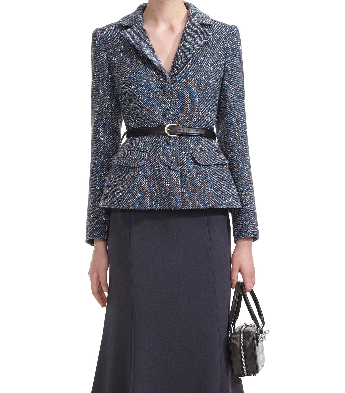 Boucle Midi Dress Blue