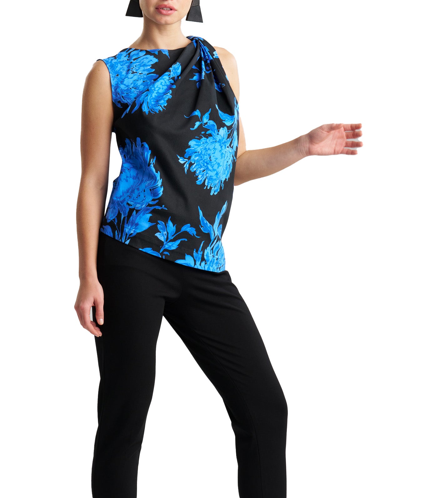 Miyako Printed Cotton Chino Origami Top