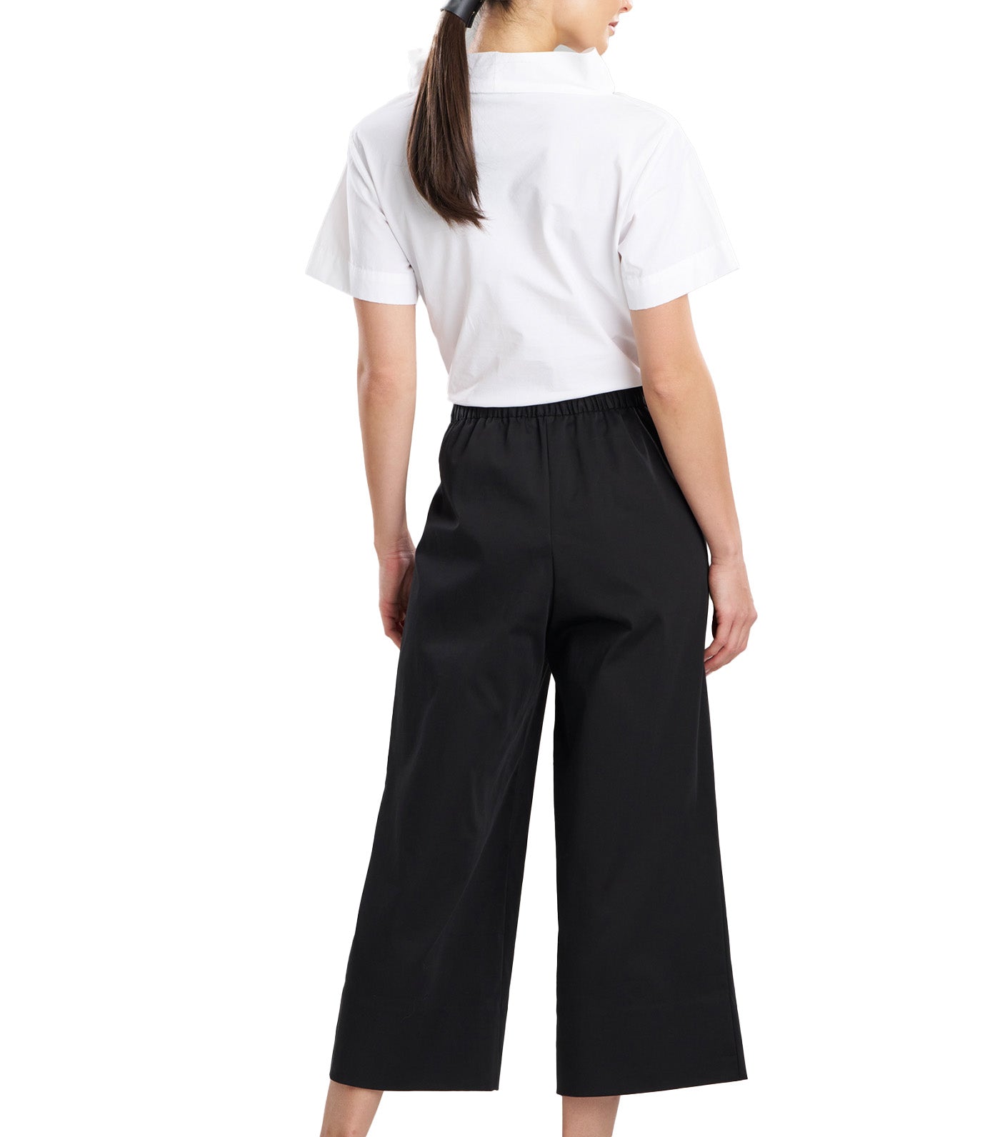 Cotton Chino Pull On Cropped Pants