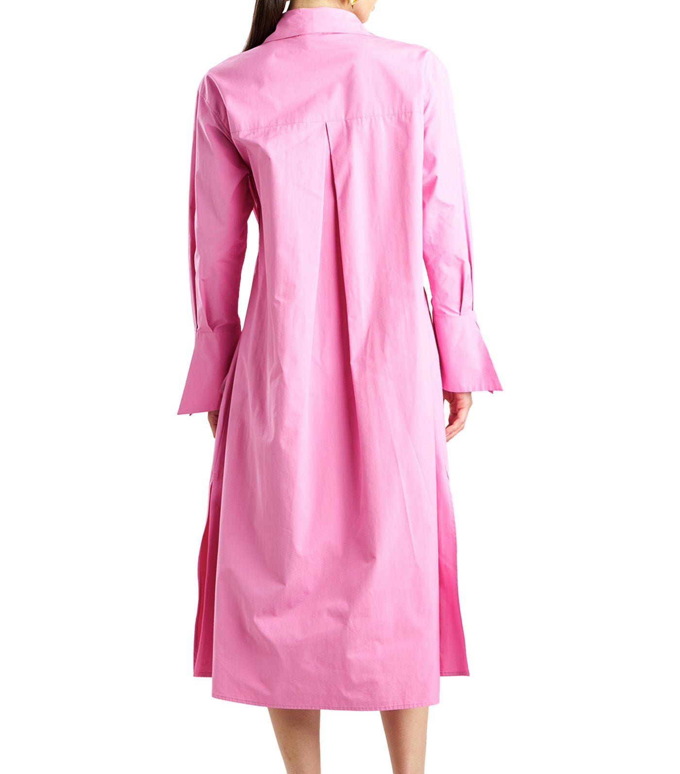 Tech Cotton Taffeta Tunnel Belted Trapeze Dress Fresh Pink