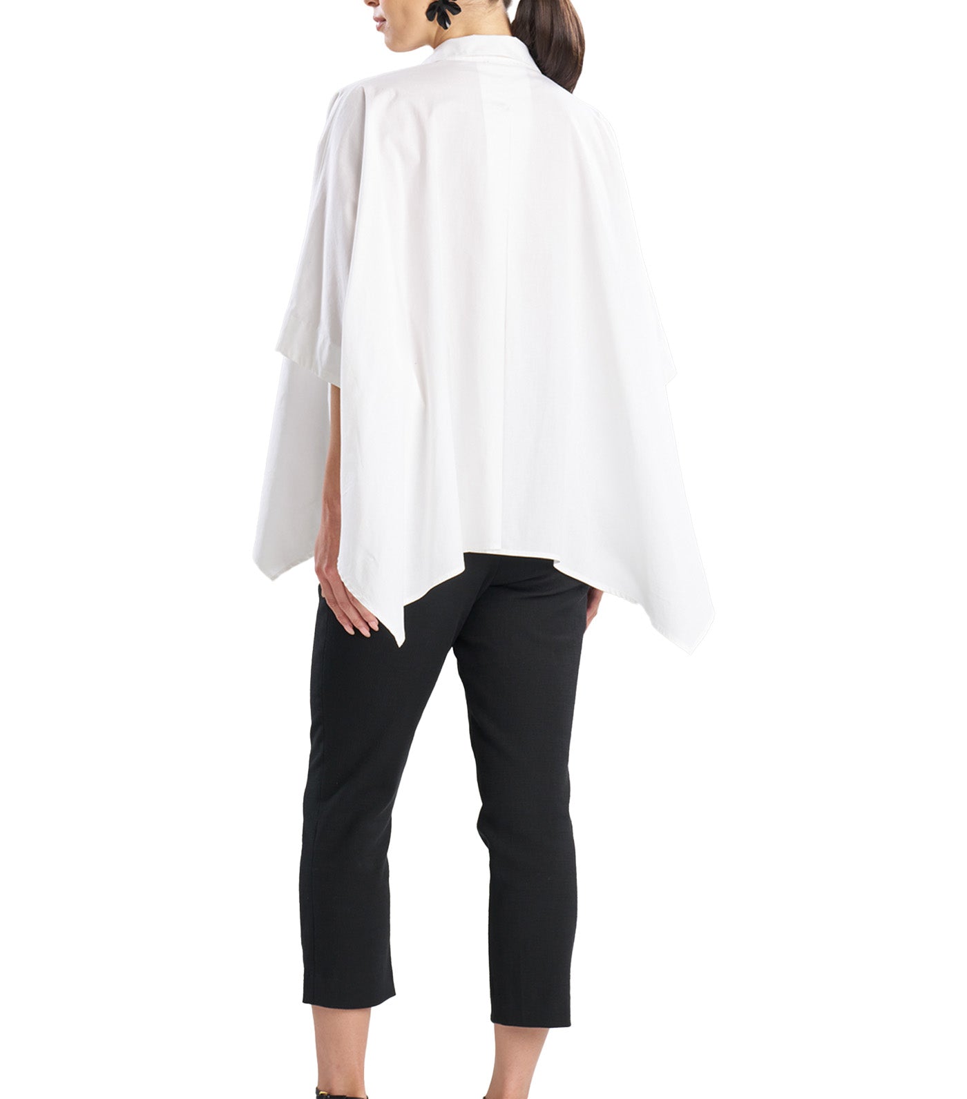 Natori Ready-To-Wear Cotton Poplin Oversized Caftan Shirt White