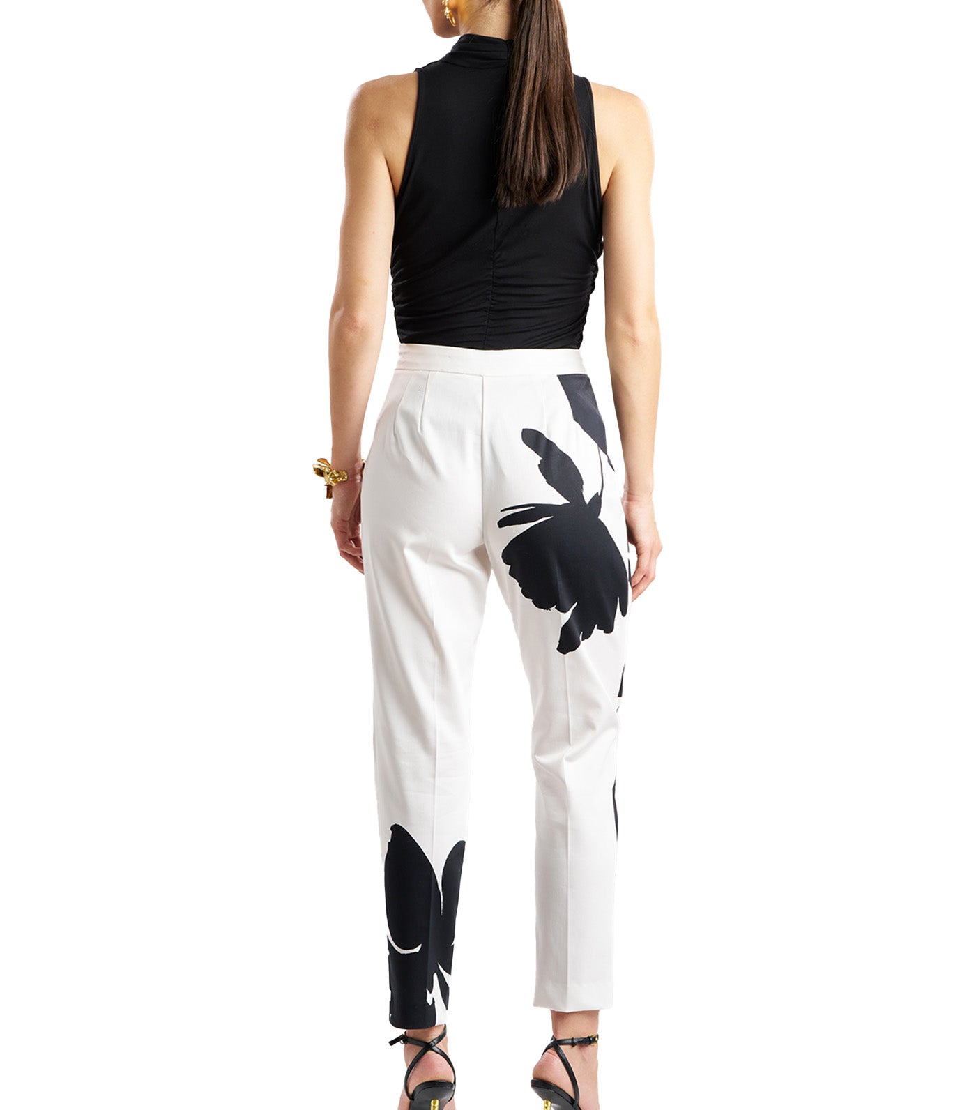 Peony Cotton Chino Side Zip Pants Fresh Pink/Black