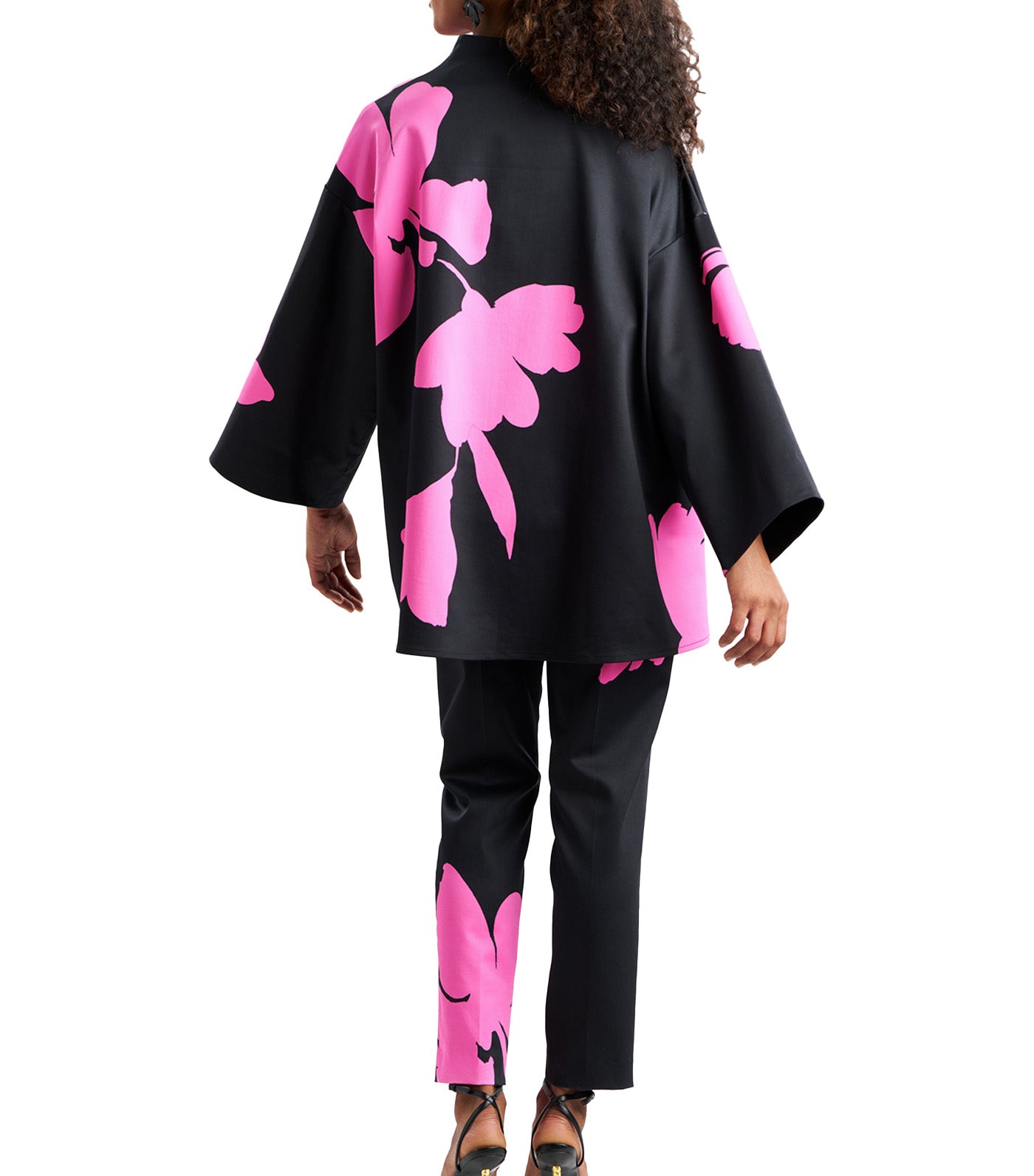 Natori Ready-To-Wear Peony Cotton Chino Coat Fresh Pink/Black