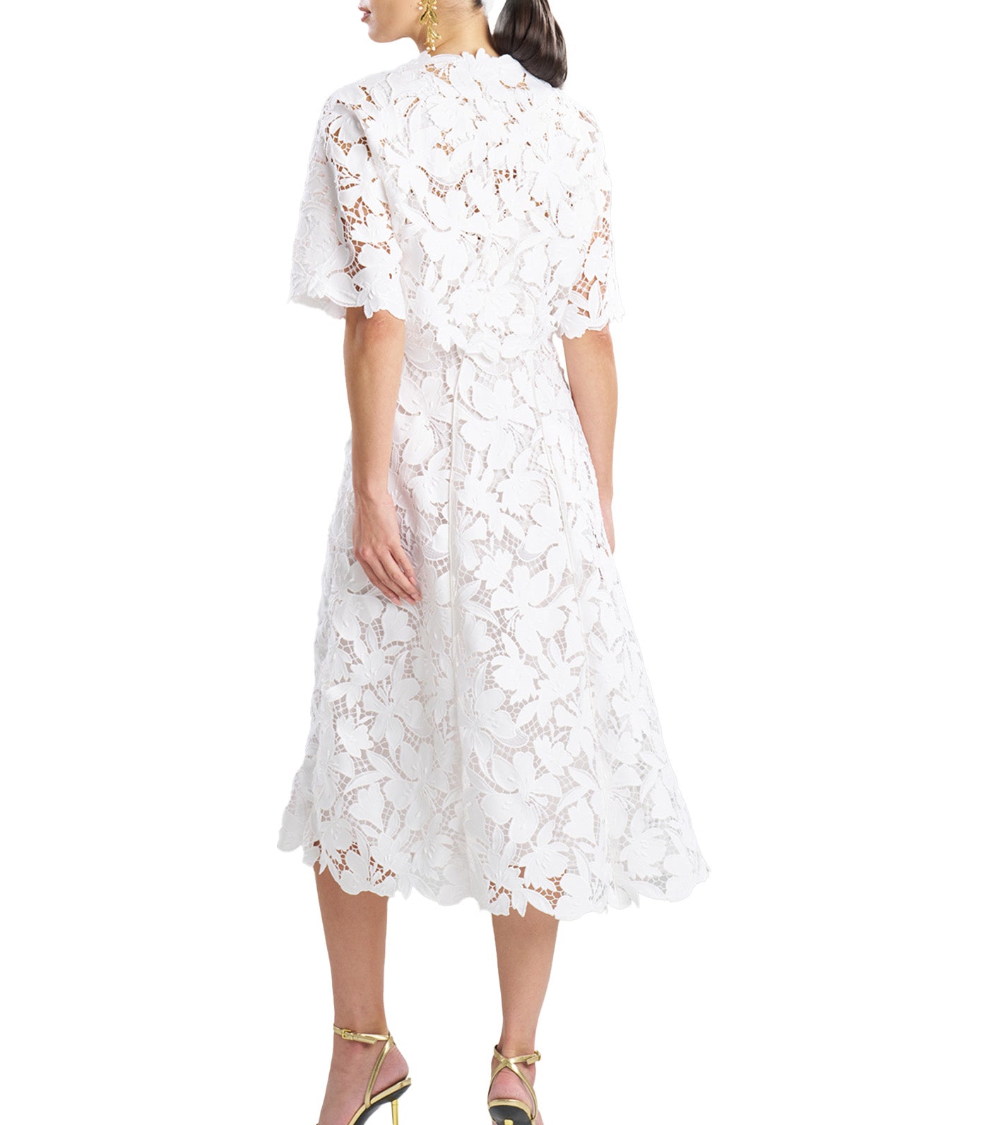 Natori Ready-To-Wear Peony Floral Lace Bolero White