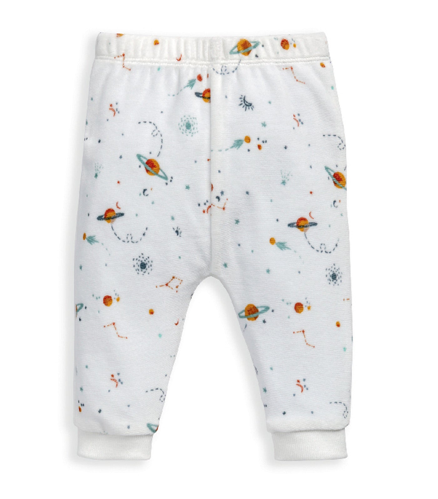 Planets Velour Pajamas White