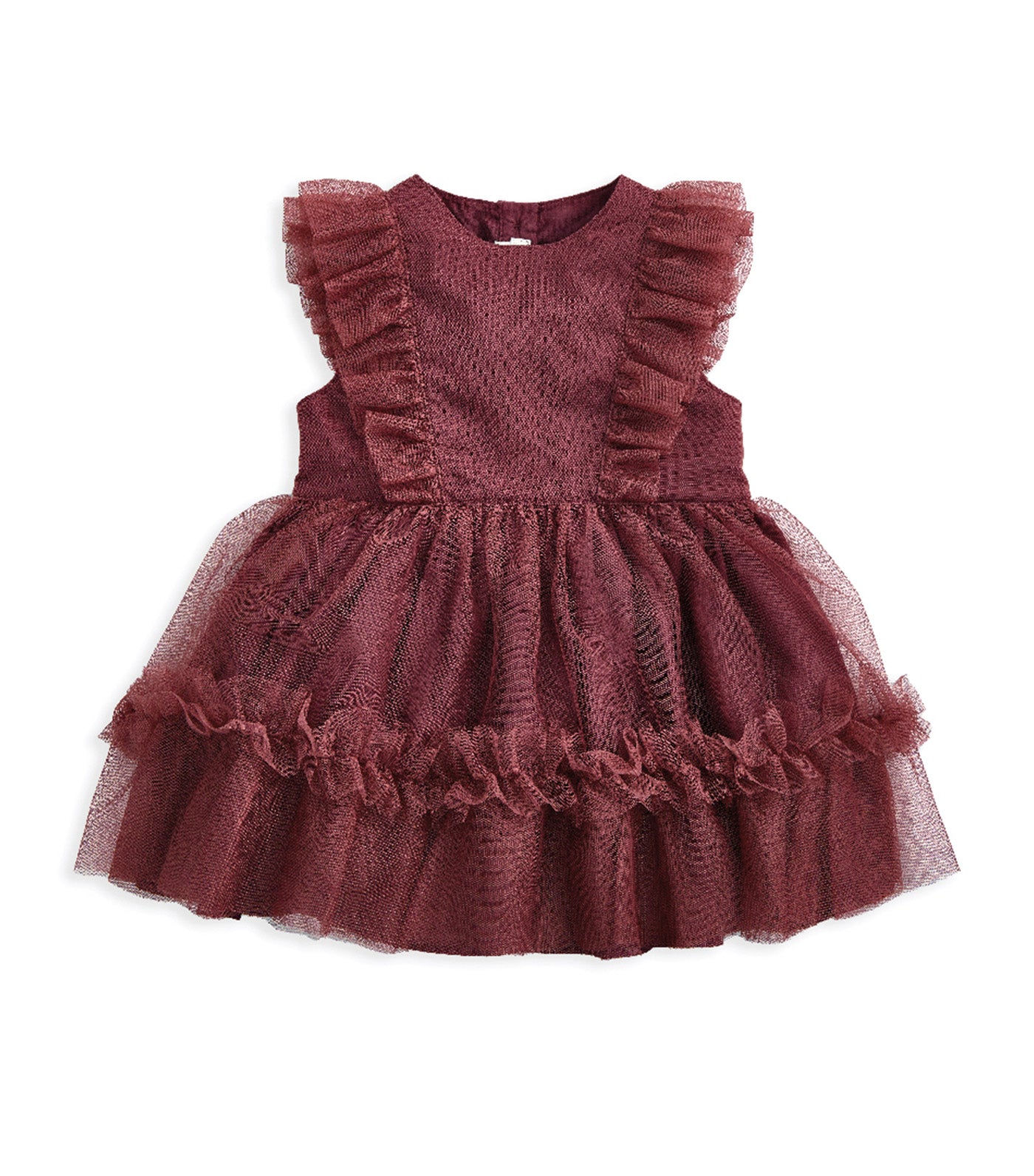 Mamas & Papas Frill Shoulder Tulle Dress Pink