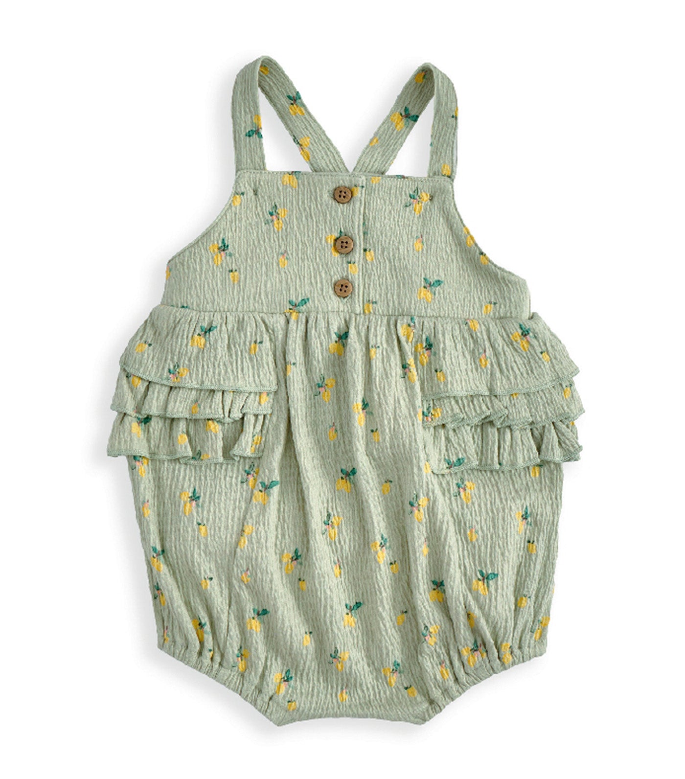 2pc Hibiscus Bodysuit and Romper Outfit Set Green