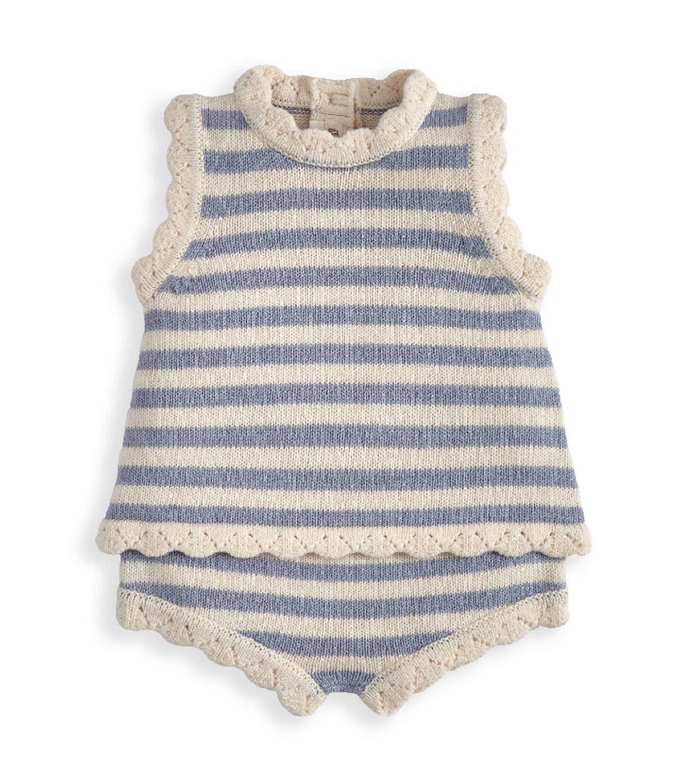 2pc Stripe Polo Set Blue
