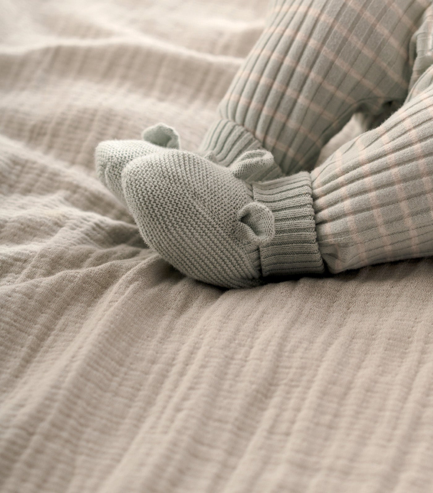 Knit Hat and Bootie Set Blue