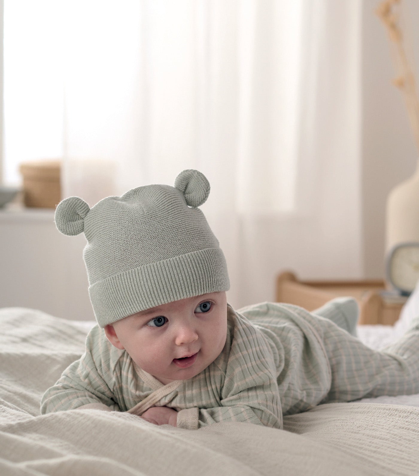 Knit Hat and Bootie Set Blue