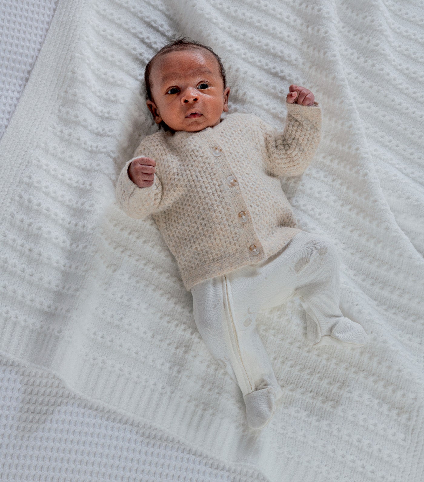 Knitted Cardigan with Button Fastening Oatmeal