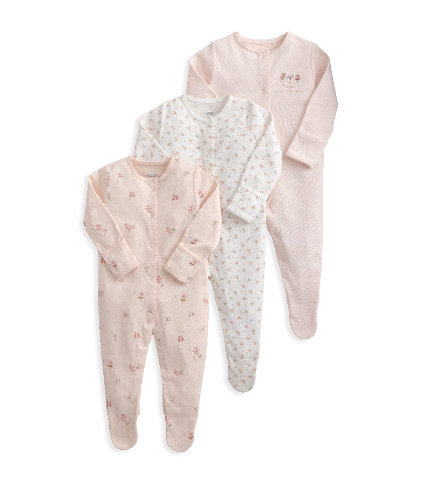 Long Sleeve Sleepsuits Watercolor & Ditsy Floral