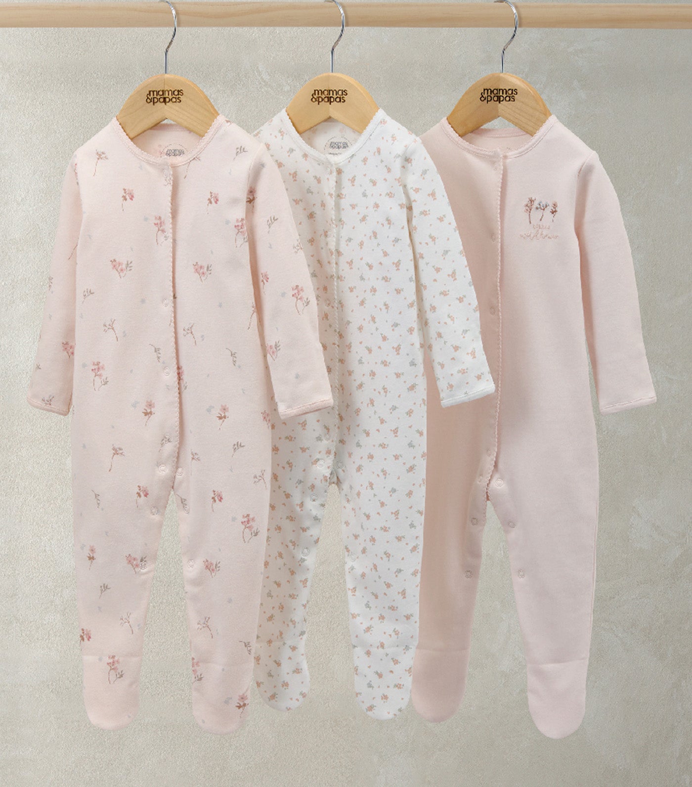 Long Sleeve Sleepsuits Watercolor & Ditsy Floral