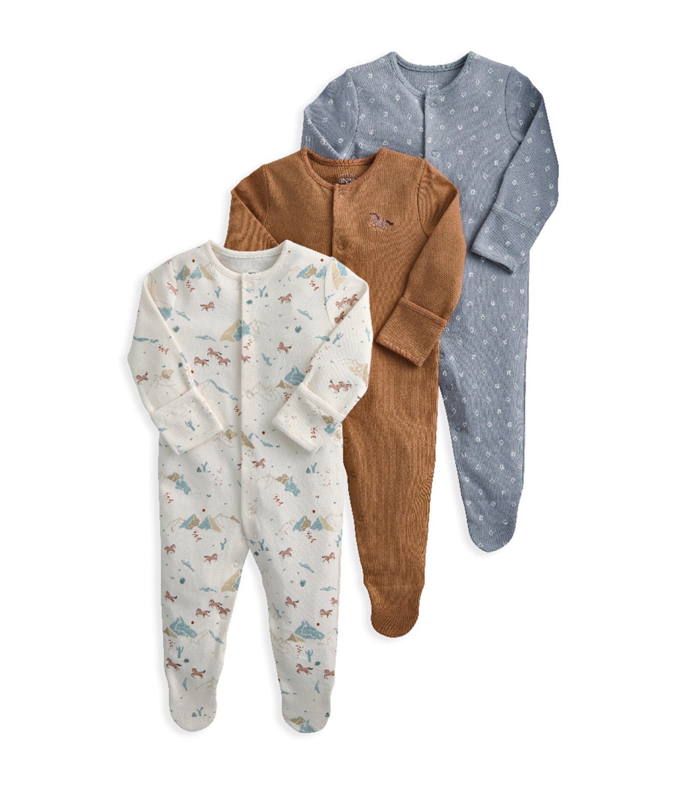 Pack of 3 Sleepsuits Rodeo Cards and Horse