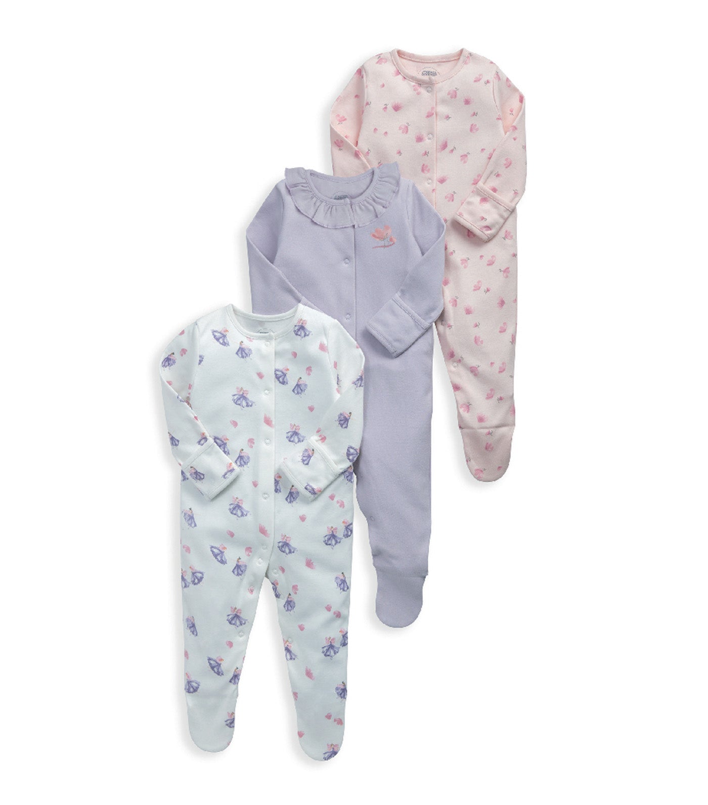 Ballerina Sleepsuits - Set of 3