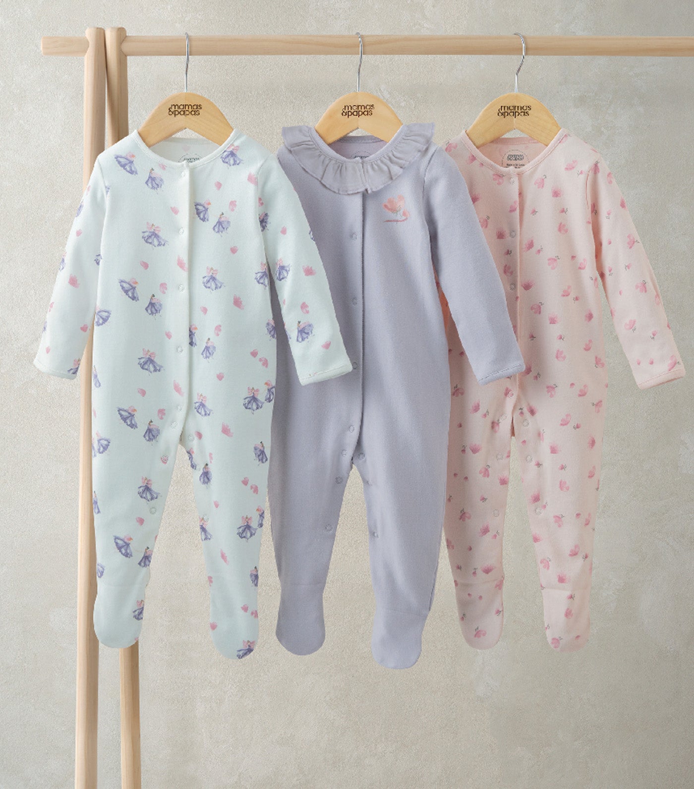 Ballerina Sleepsuits - Set of 3