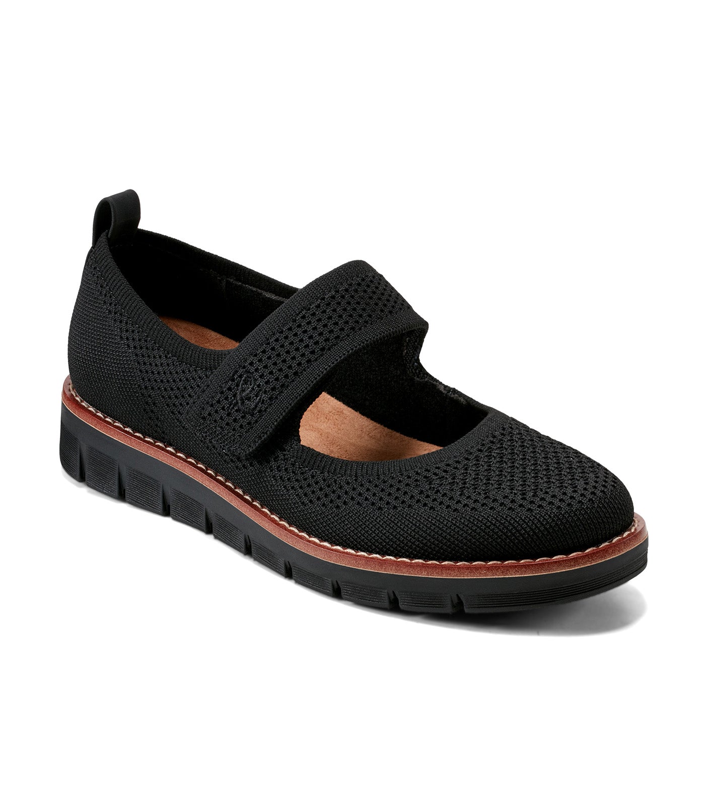 Venna Mary Jane Flats Black