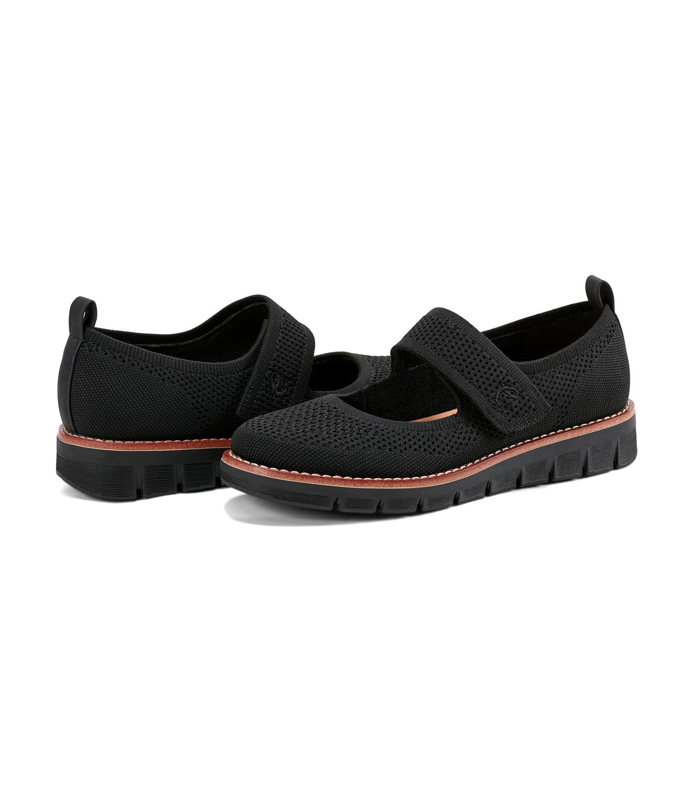 Venna Mary Jane Flats Black