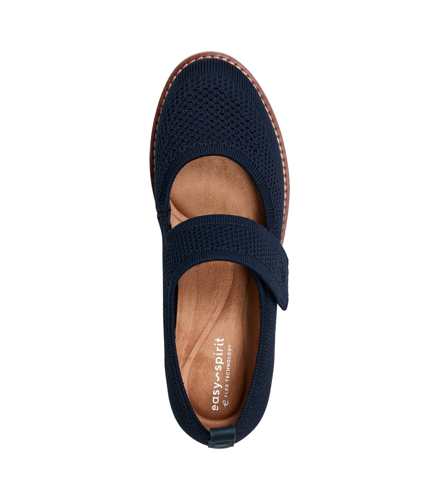 Venna Mary Jane Flats Dark Blue
