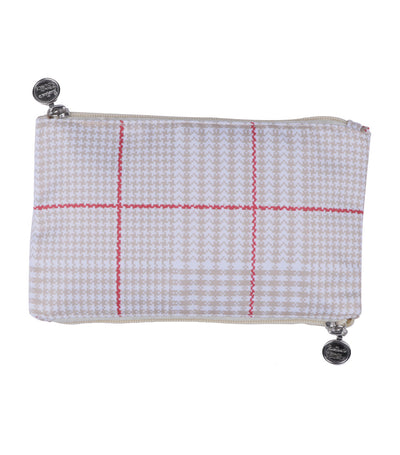 Peach Red Plaid Double Zipped Case