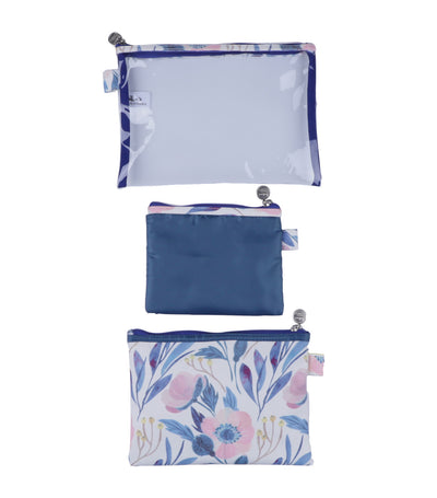 Blue Powder Floral 3-Piece Envelope Set