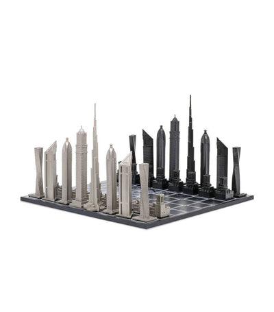 Skyline Chess Stainless Steel Set - Dubai Edition