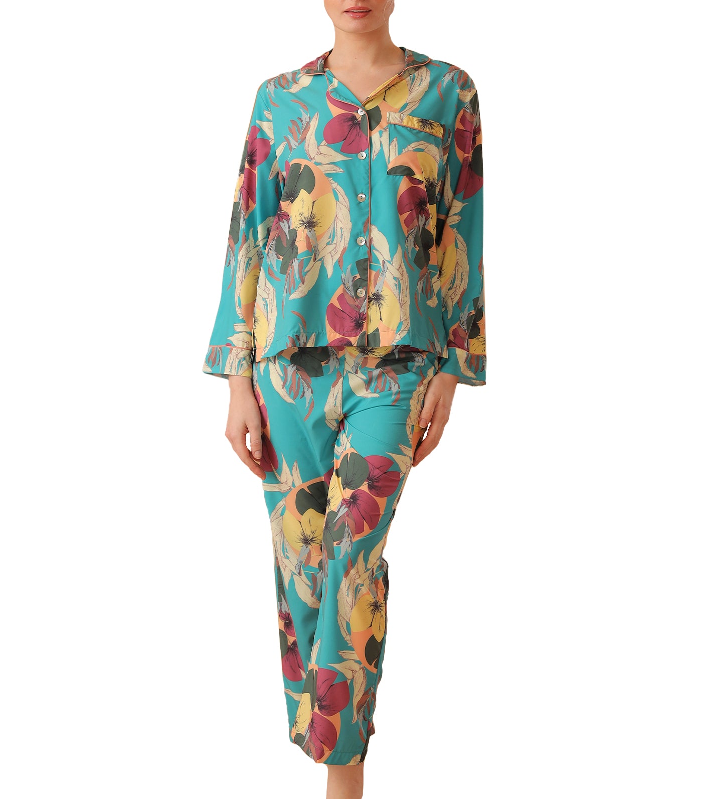 Brana Pajama Set in Blue Multicolor