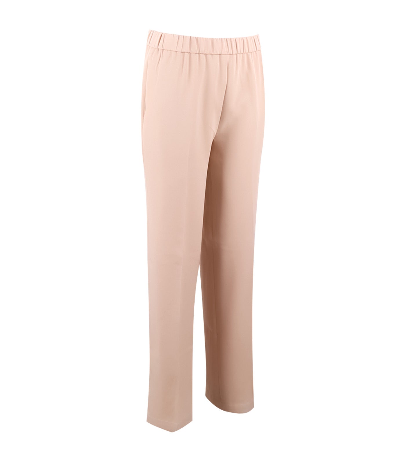 Meca Pants With Elastic Waistband Light Brown