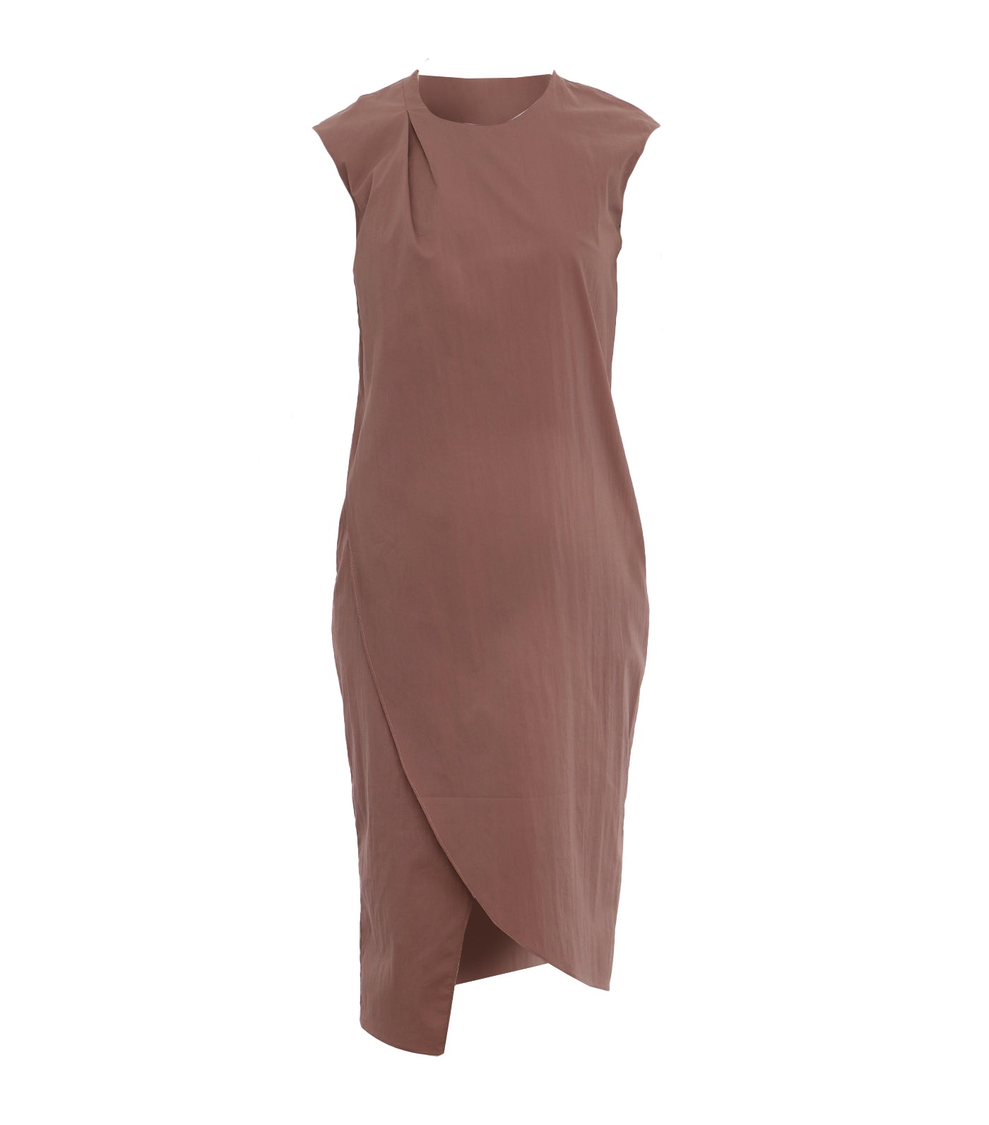 Drapa Sleeveless Overlap Dress Brown