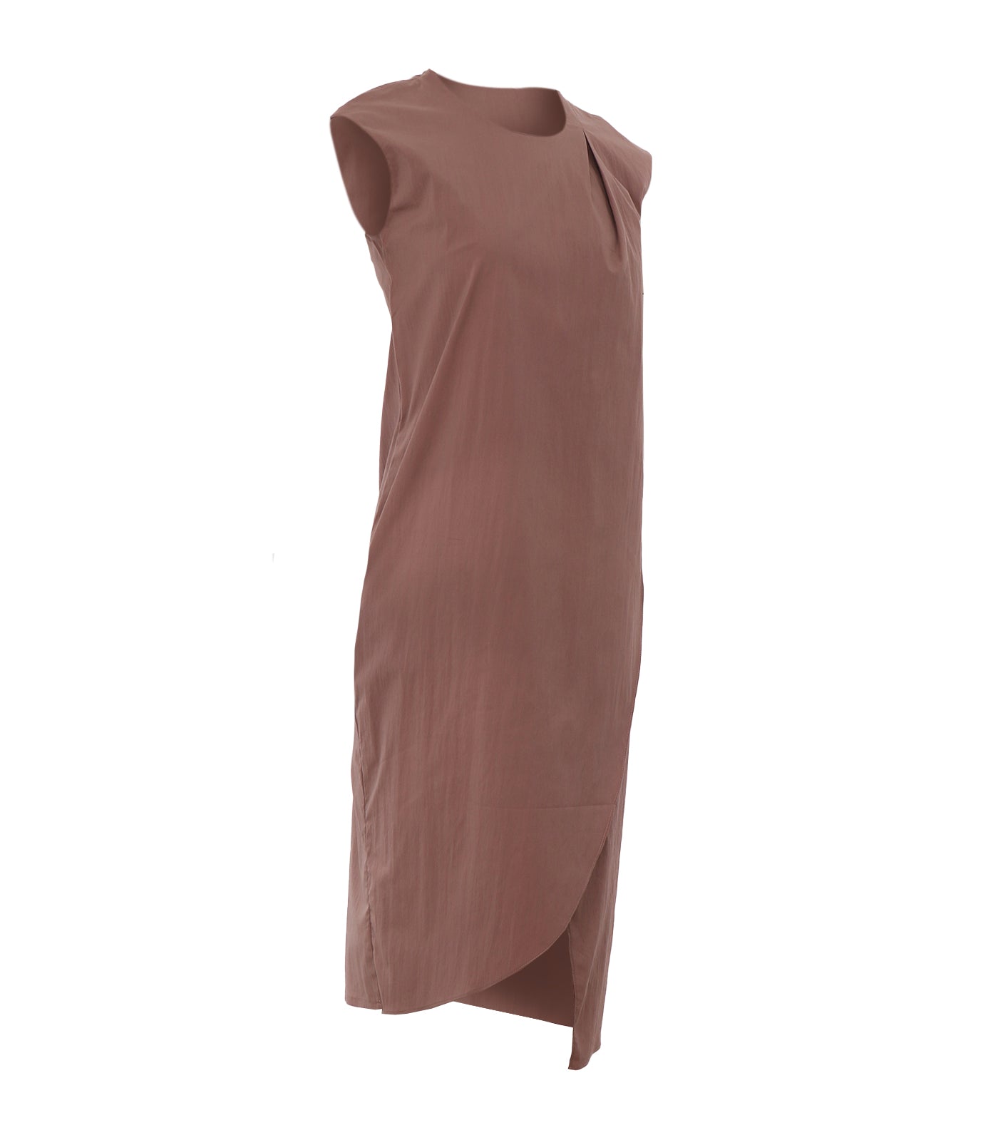 Drapa Sleeveless Overlap Dress Brown