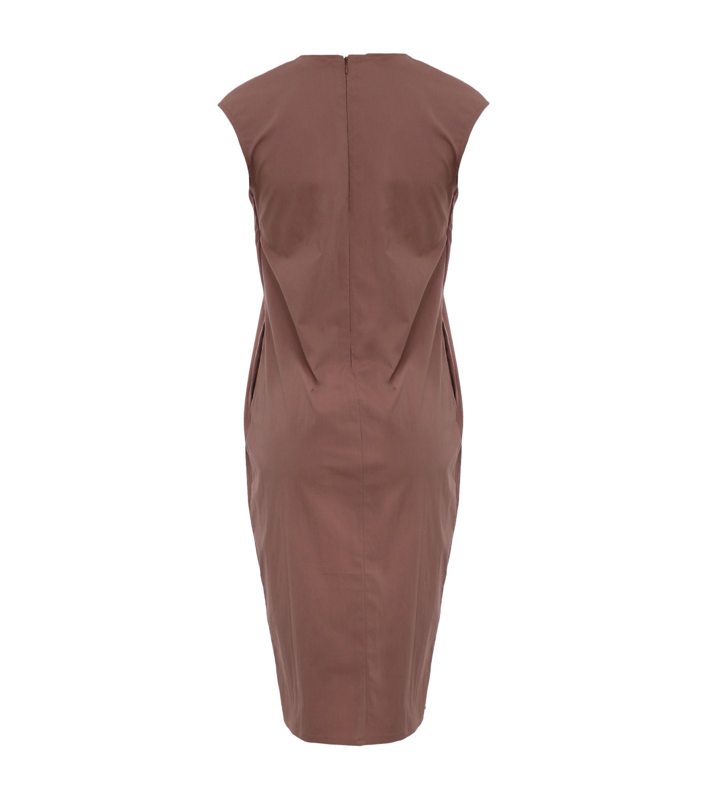 Drapa Sleeveless Overlap Dress Brown