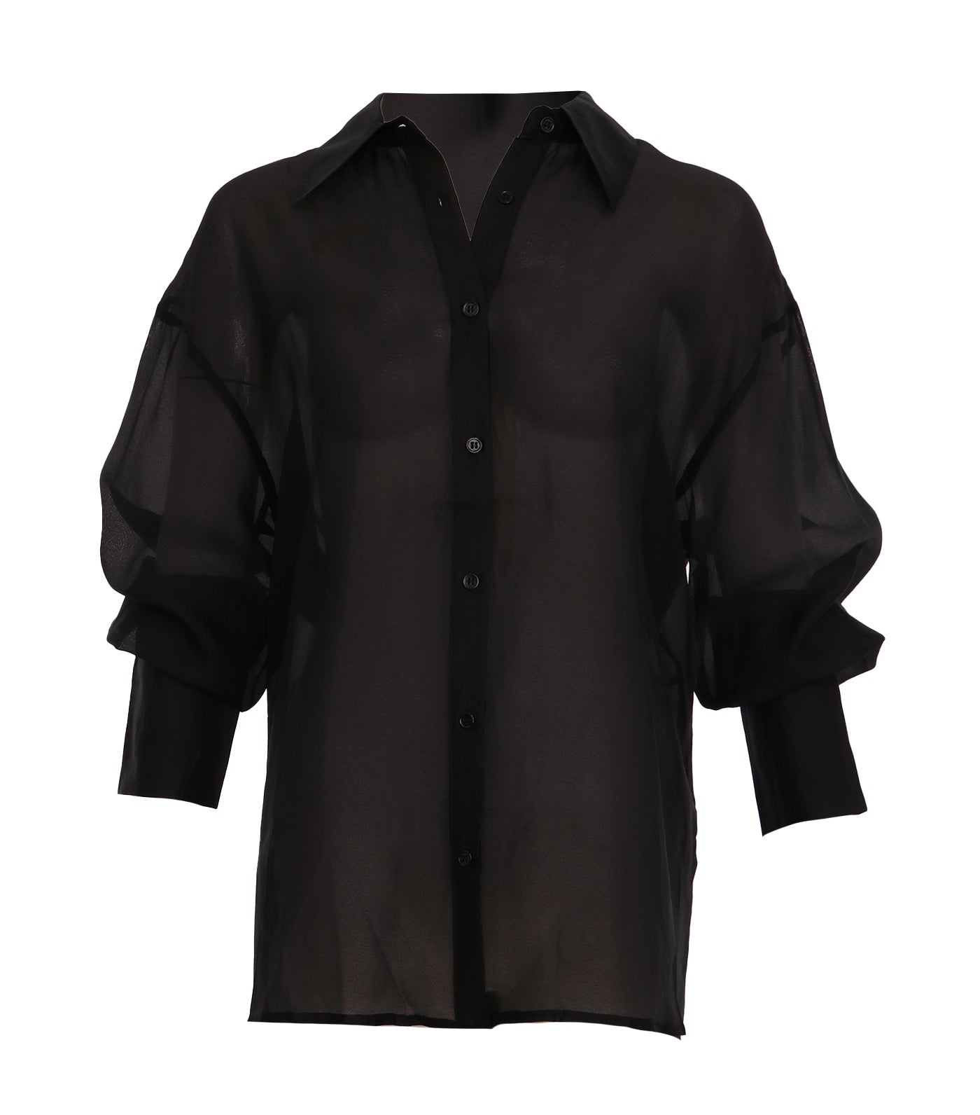 Zaila Oversize Sheer Polo Black