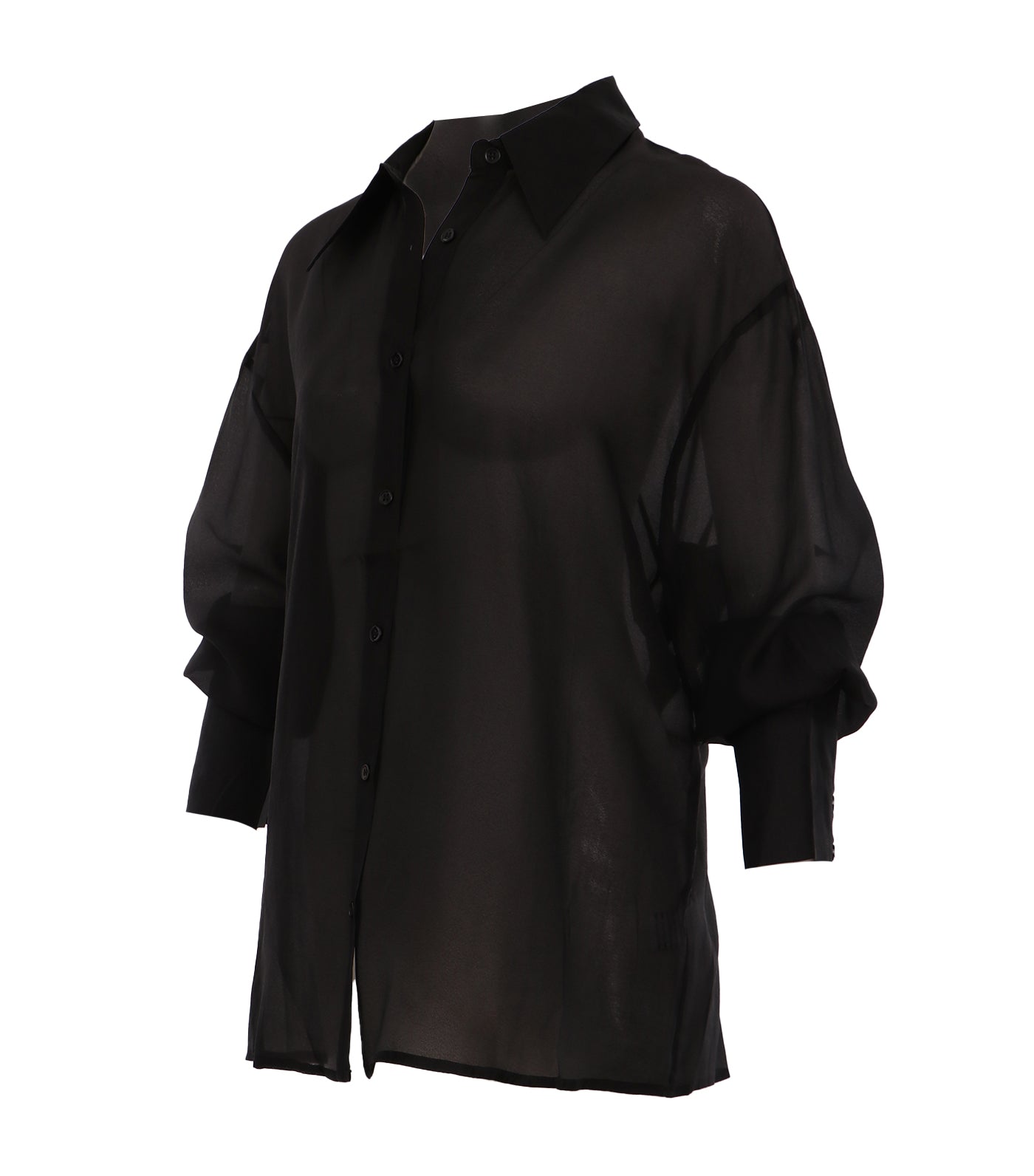 Zaila Oversize Sheer Polo Black