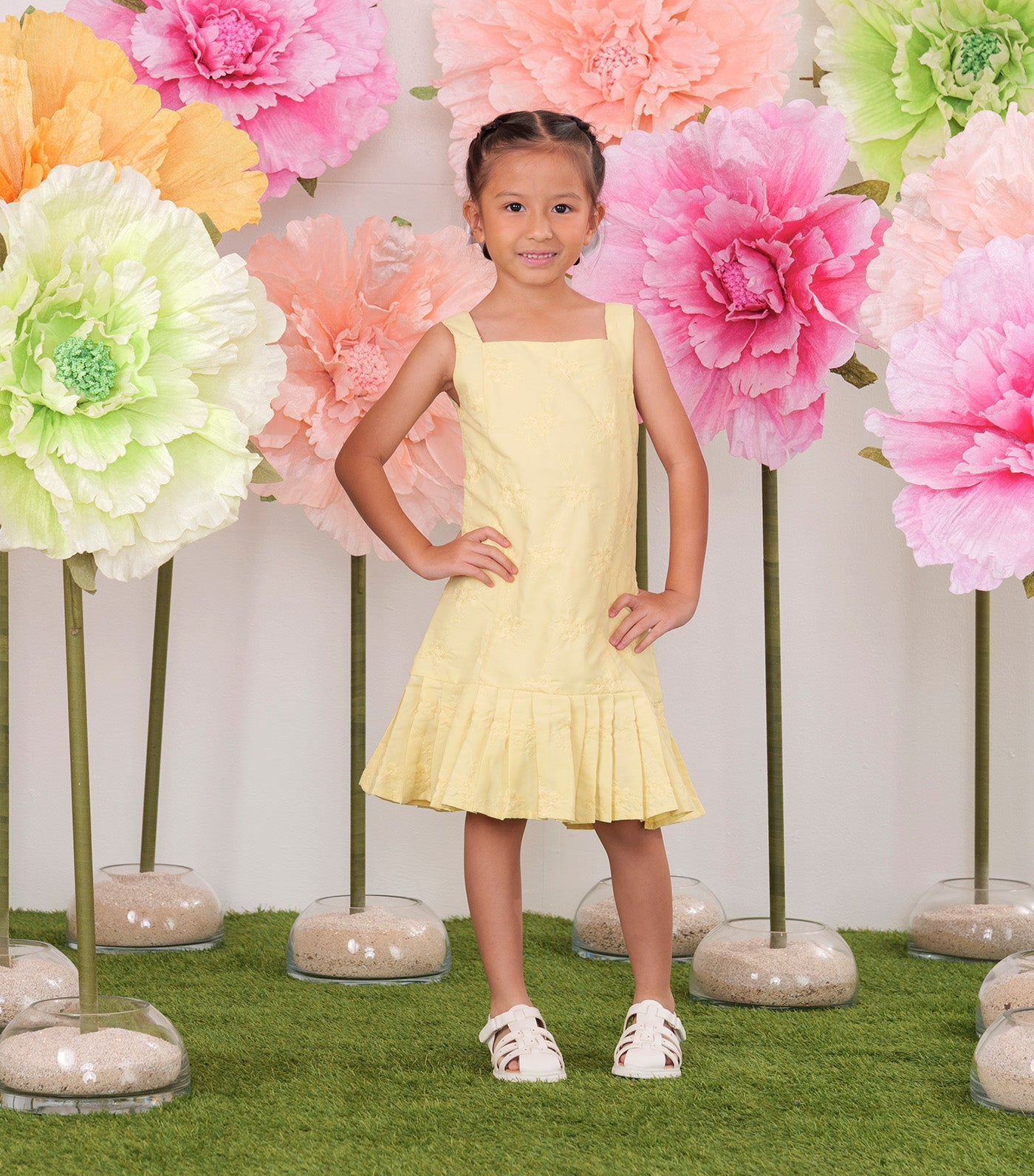 Bianca Dropped Waist Dress Yellow