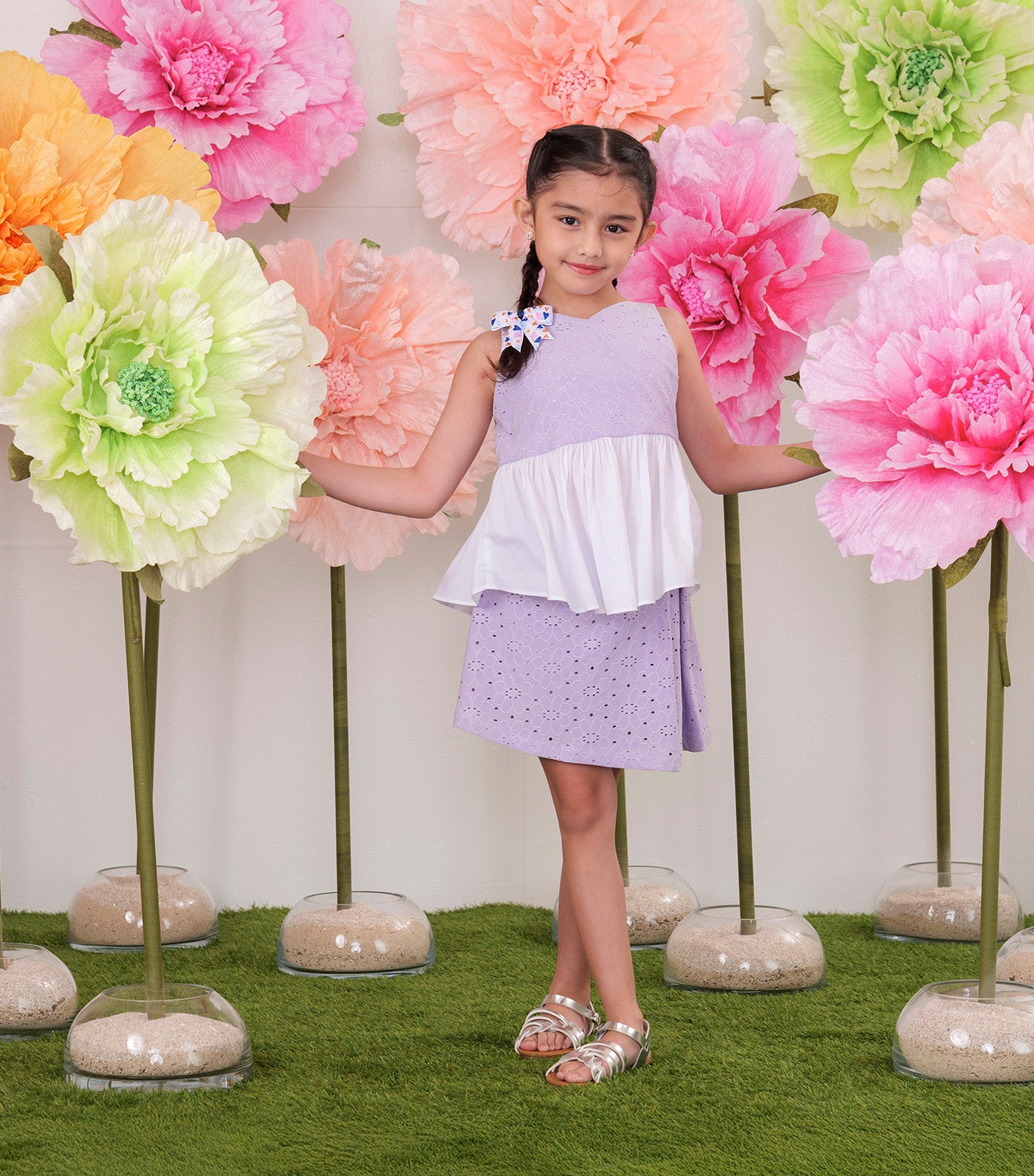 Brielle V-Neck Gathered Top Purple