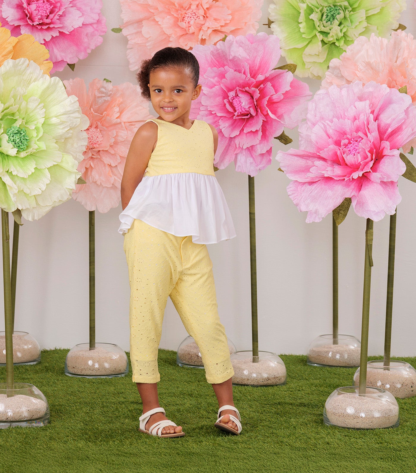 Brielle V-Neck Gathered Top Yellow