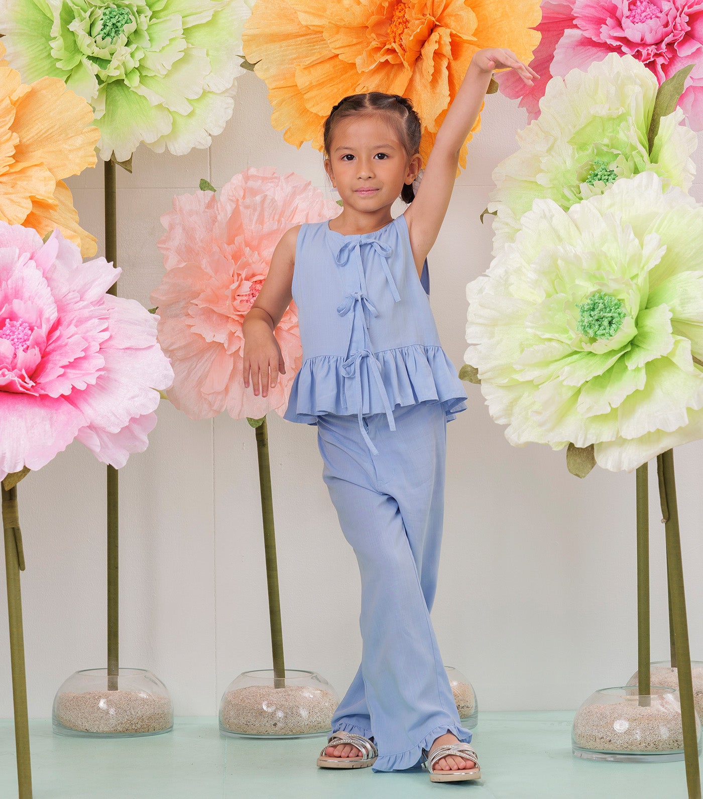 Cristina Sleeveless Tie Top Blue