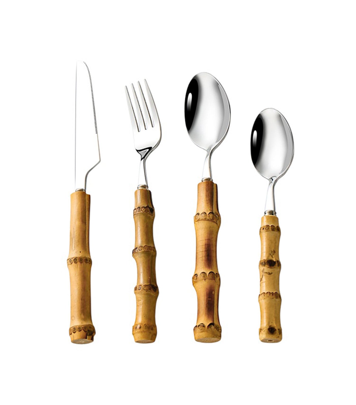 Bamboo Handle Cutlery 16-Piece Set