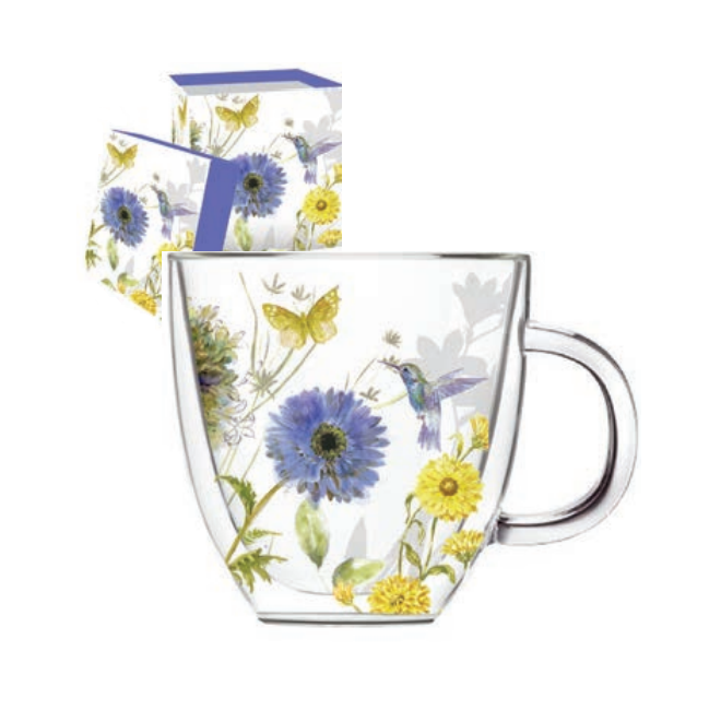 Sugarplum Lifestyle Floral Garden Glass Café Cup