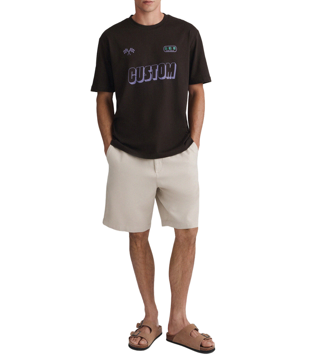 Race on Custom T-Shirt Dark Brown