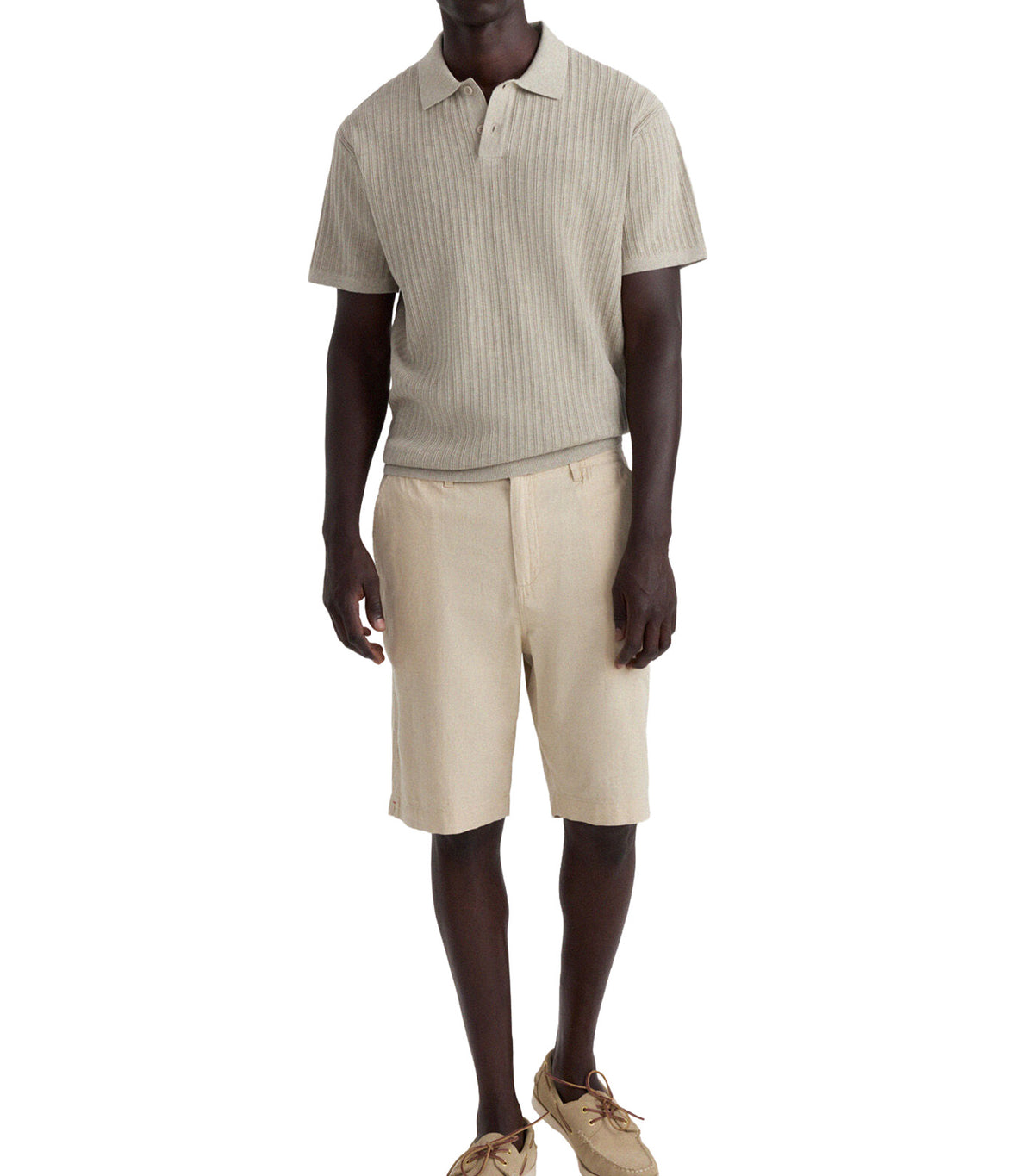 Vertical Structure Polo Shirt Sand