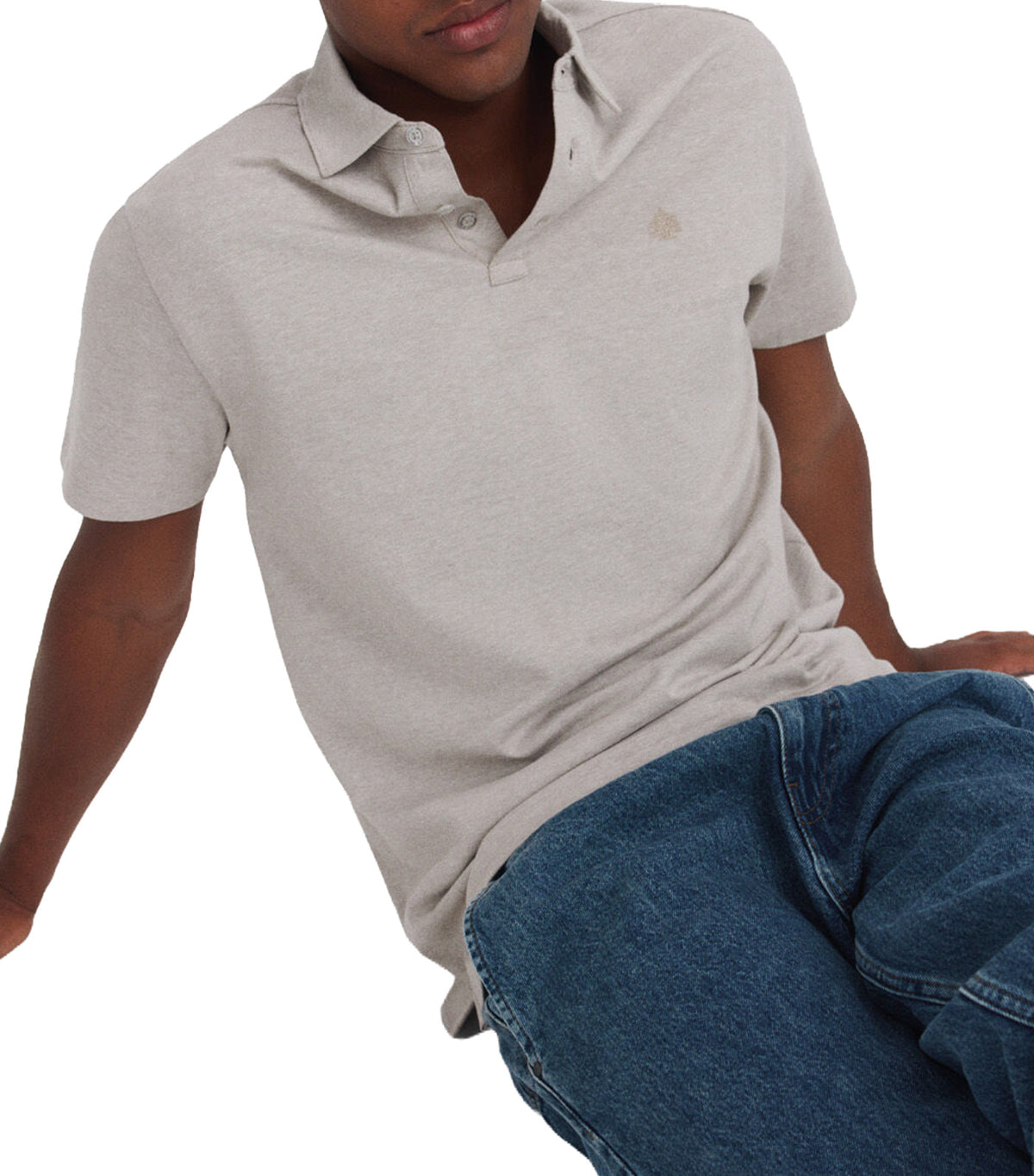 Slim Fit Micro-Striped Jersey Polo Shirt Sand