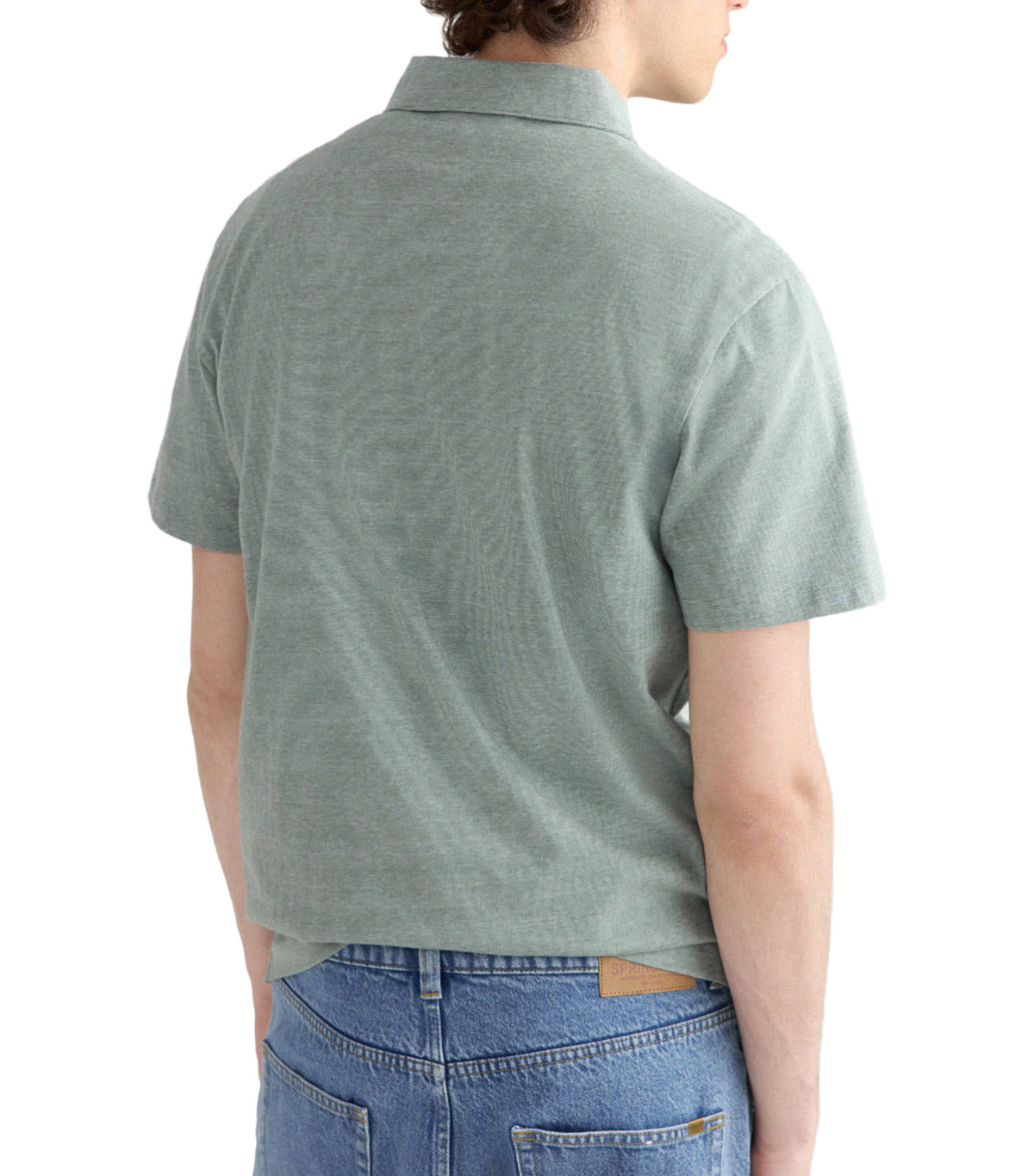 Slim Fit Micro-Striped Jersey Polo Shirt Green