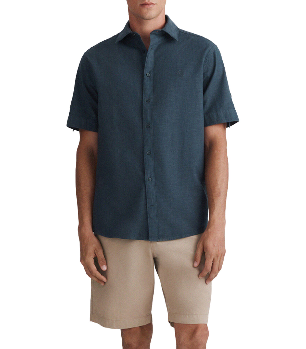 Short-Sleeved Shirt with Turn-Up Blues