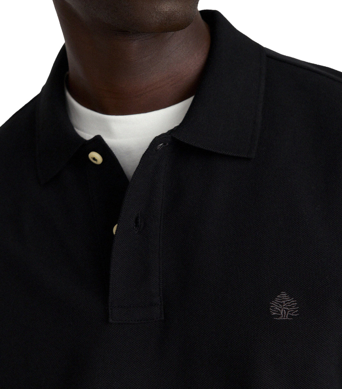 Basic Piqué Polo Shirt Black