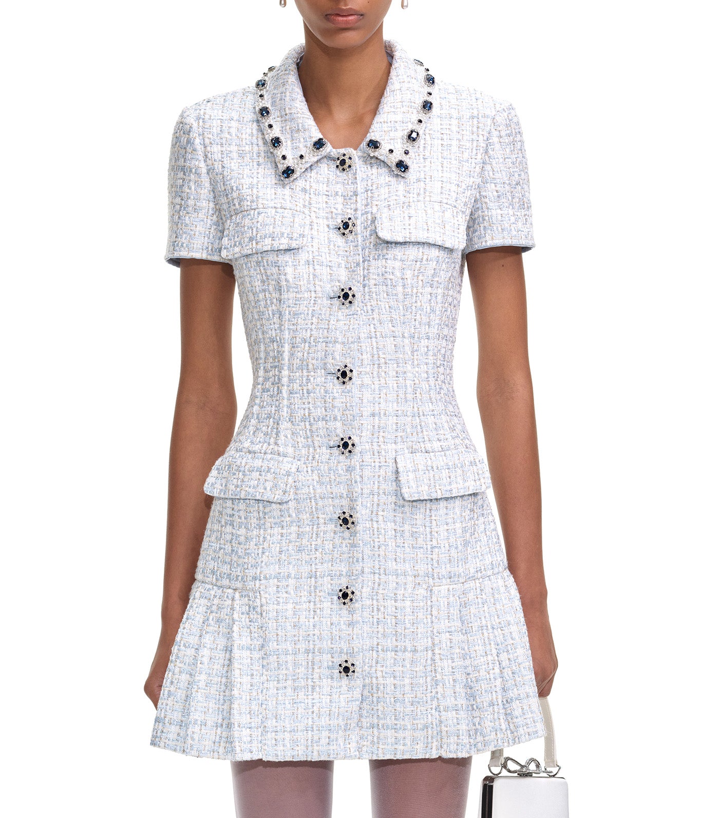 Boucle Mini Dress Blue