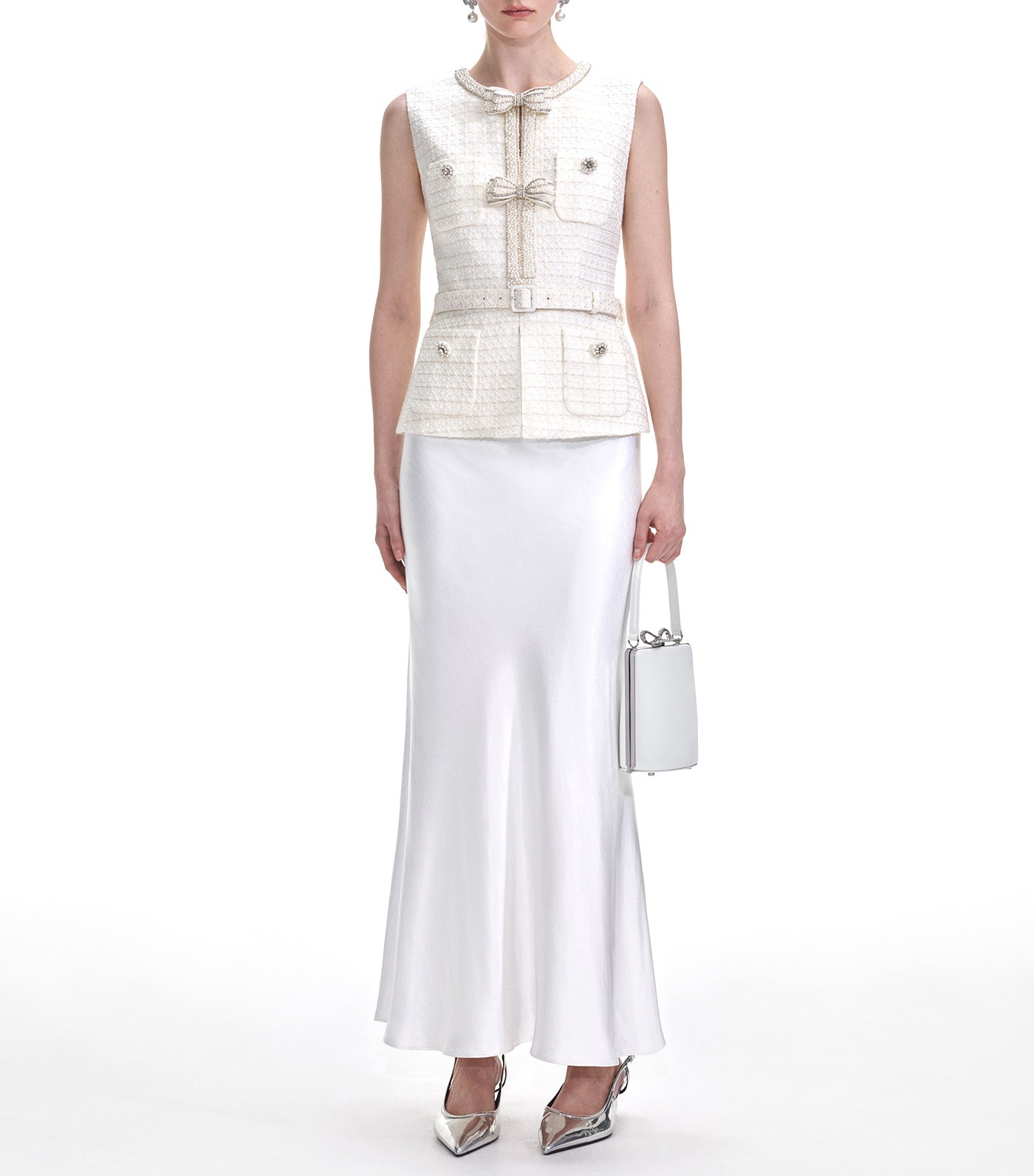 Boucle Midi Dress Cream