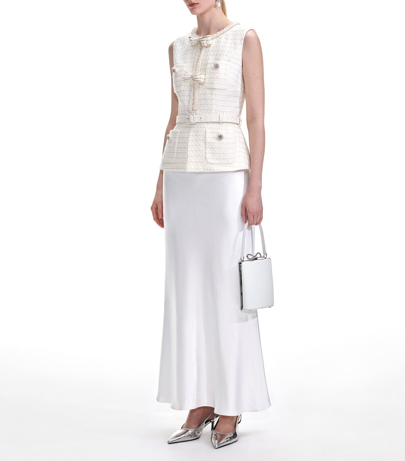 Boucle Midi Dress Cream