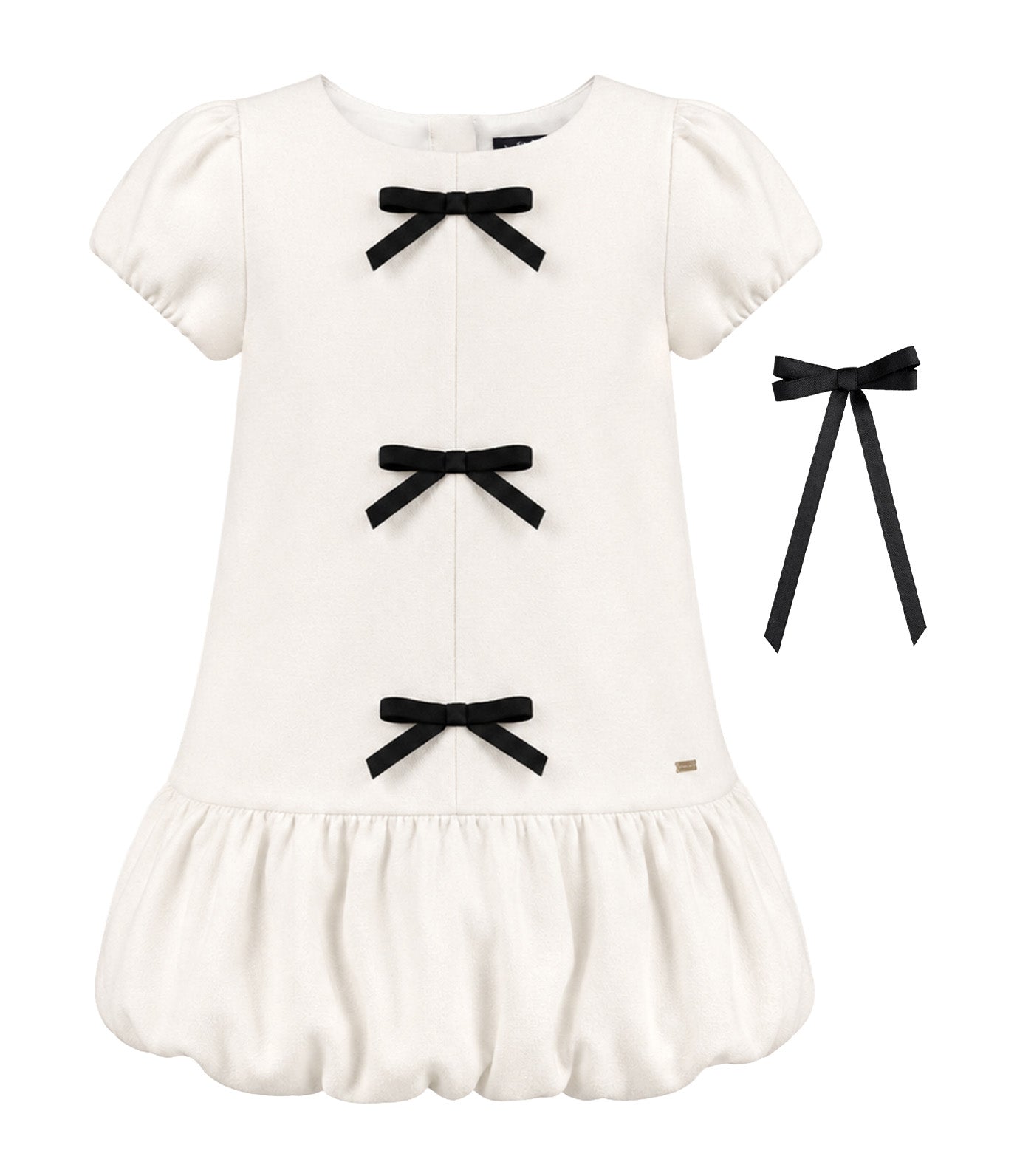 Sharlene Girls Dress with Bow Clip Ivory